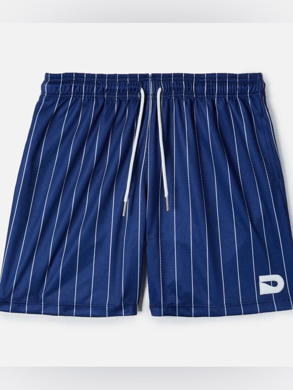 Kids Navy Pinstripe Drawstring Shorts